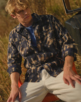 Whiting - Natural And Navy Glitch Check Overshirt