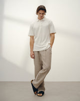 Shore - Ecru Textured Organic Cotton Polo Shirt