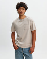 Dean - Washed Clay Compact Cotton Pocket T-Shirt