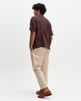Didcot - Brown Flower Embroidered Short-Sleeve Shirt