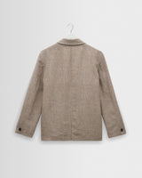 Fintry - Natural And Brown Stripe Linen Single-Breasted Blazer