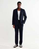Fintry - Navy Linen Single-Breasted Blazer