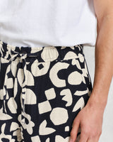 Kurt Trousers Navy/Ecru Spin Jacquard