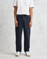 Kurt - Navy Longer Leg Organic Cotton Trousers