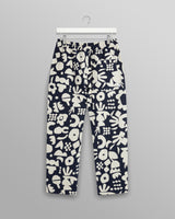 Kurt Trousers Navy/Ecru Spin Jacquard