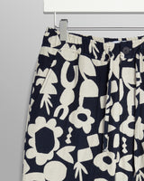 Kurt Trousers Navy/Ecru Spin Jacquard