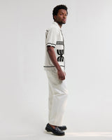 Didcot - Ecru And Black Border Applique Short-Sleeve Shirt