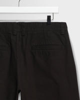 Trinity - Black Cotton Tencel Shorts