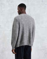 wax london Alban - Grey Marl Mohair Blend Cardigan