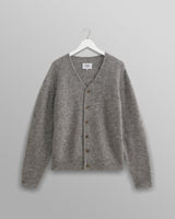 wax london Alban - Grey Marl Mohair Blend Cardigan
