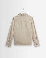 wax london men's Aldred - Natural Linen-Cotton Revere Overshirt