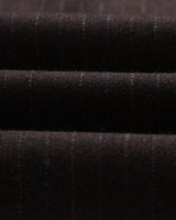 wax london men's Aston - Dark Brown Wool Pinstripe Trousers