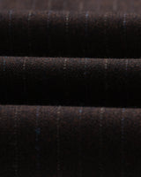 wax london men's Aston - Dark Brown Wool Pinstripe Trousers