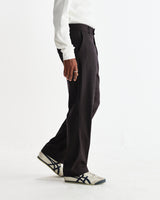 wax london men's Aston - Dark Brown Wool Pinstripe Trousers