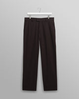 wax london men's Aston - Dark Brown Wool Pinstripe Trousers