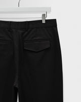 wax london men's Aubyn - Black Cotton Tencel Twill Loose Fit Trousers