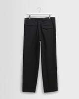wax london men's Aubyn - Charcoal Wool Blend Twill Pleated Trousers