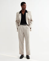 wax london men's Aubyn - Natural Linen Loose Fit Trousers