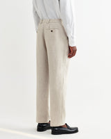 wax london men's Aubyn - Natural Linen Loose Fit Trousers