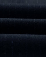 wax london men's Bayham - Navy Wool Blend Pinstripe Trousers