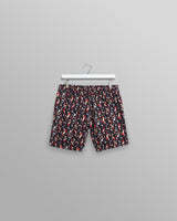 wax london men's Brockwell - Black Geometric Logo Swim Shorts