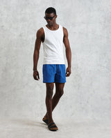 wax london men's Brockwell - Bright Blue Logo Swim Shorts