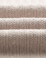wax london men's Bury - Natural Melange Stripe Zip Polo