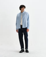 wax london men's Caspian - Pale Blue Cotton Oxford Shirt