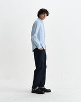 wax london men's Caspian - Pale Blue Cotton Oxford Shirt