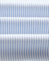 wax london men's Caspian - White And Blue Stripe Cotton Oxford Shirt