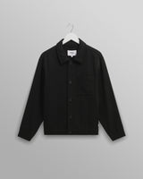 wax london Coleman - Black Double Weave Cotton Jacket
