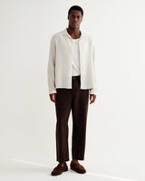 wax london men's Corey - Natural Cotton Twisted Stripe Shirt