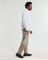 wax london men's Dartford - White Dobby Stripe Organic Cotton Shirt