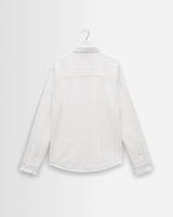 wax london men's Dartford - White Dobby Stripe Organic Cotton Shirt