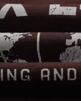 wax london men's Dean - Brown And Off-White Globe Graphic Cotton T-Shirt