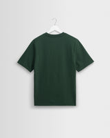 wax london men's Dean - Dark Green Textured Organic Cotton T-Shirt