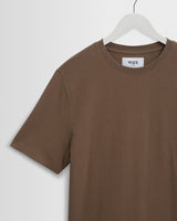 wax london men's Dean - Dusty Brown Textured Organic Cotton T-Shirt