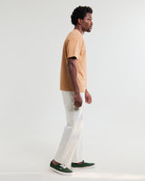 wax london men's Dean - Dusty Orange Textured Organic Cotton T-Shirt