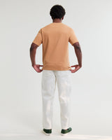wax london men's Dean - Dusty Orange Textured Organic Cotton T-Shirt