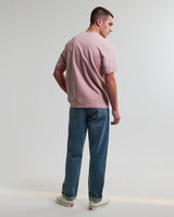 wax london men's Dean - Dusty Pink Textured Organic Cotton T-Shirt