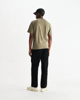 wax london men's Dean - Green Textured Organic Cotton T-Shirt