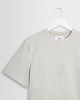 wax london men's Dean - Grey Marl Textured Organic Cotton T-Shirt