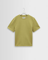 wax london men's Dean - Lime Khaki Textured Organic Cotton T-Shirt