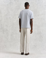 wax london men's Dean - Pale Blue Textured Organic Cotton T-Shirt