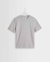 wax london men's Dean - Soft Grey Textured Organic Cotton T-Shirt