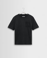 wax london men's Dean - Washed Black Compact Cotton Pocket T-Shirt