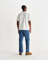 wax london men's Dean - White Textured Organic Cotton T-Shirt