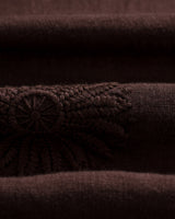 wax london men's Didcot - Brown Flower Embroidered Short-Sleeve Shirt