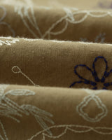 wax london Didcot - Khaki Hawaiian Embroidered Short-Sleeve Shirt