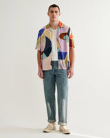 wax london men's Didcot - Multicolour Painted Shapes Short-Sleeve Shirt